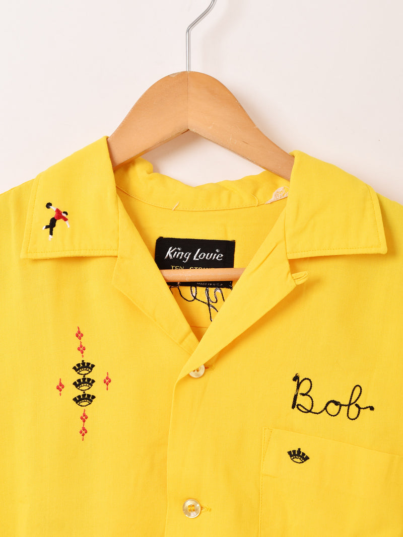 Made in USA 50〜60's "King Louie TEN STRIKE" 半袖 刺繍 ボウリングシャツ