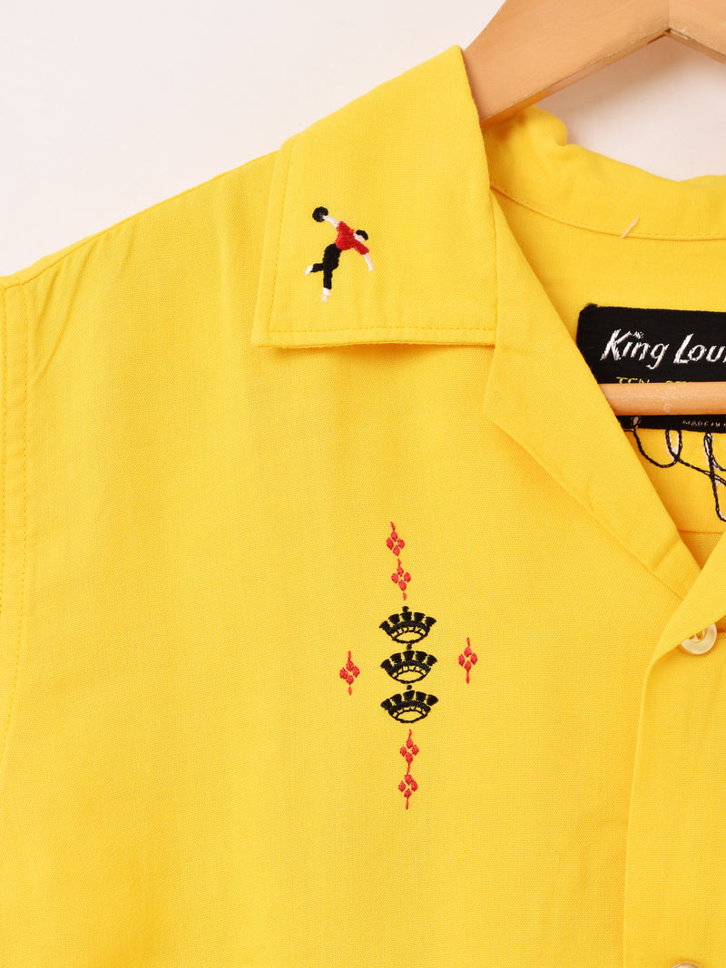 Made in USA 50〜60's "King Louie TEN STRIKE" 半袖 刺繍 ボウリングシャツ