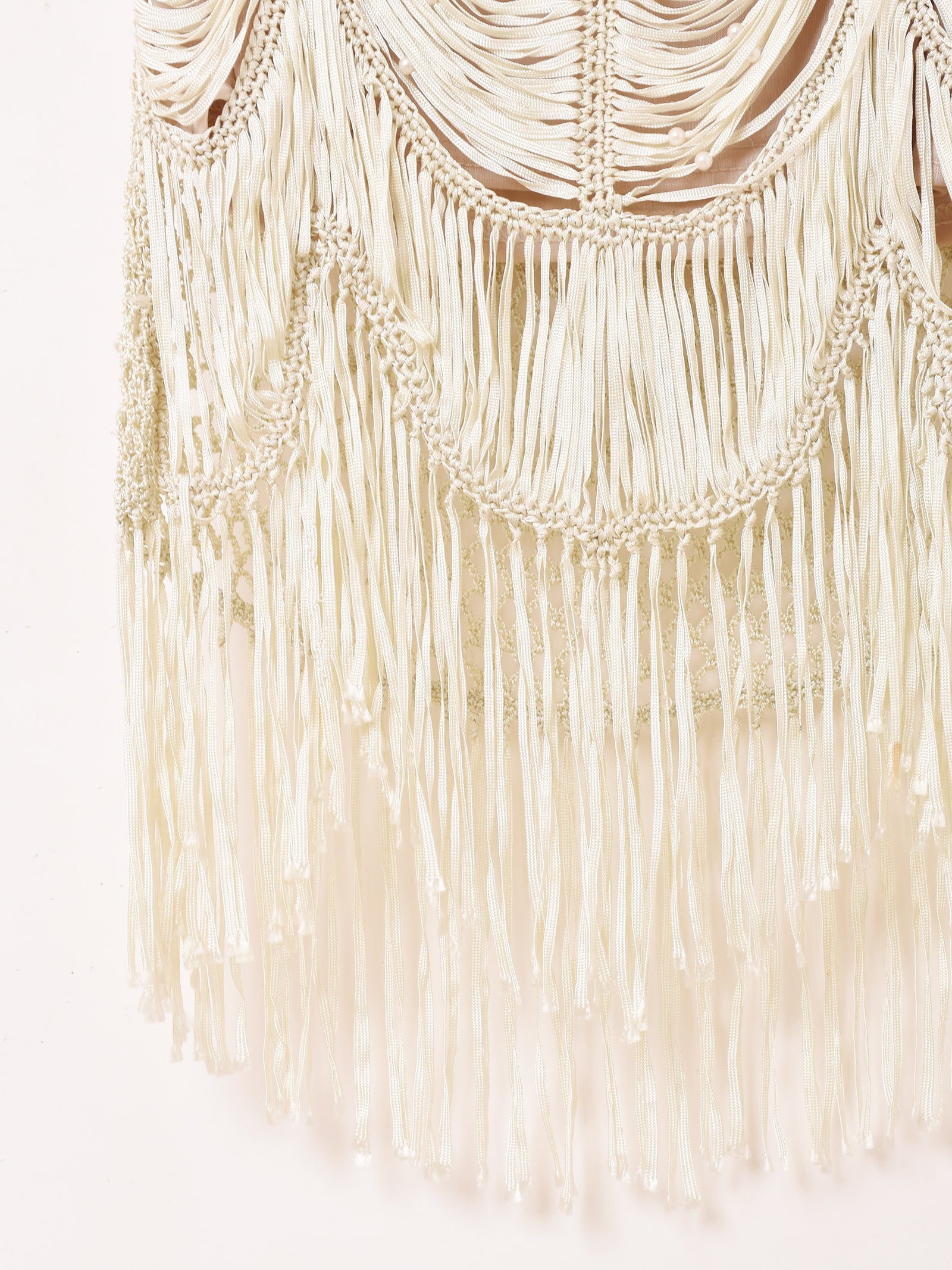 イタリア製 フリンジ パールビーズ キャミソール – 古着屋Top of