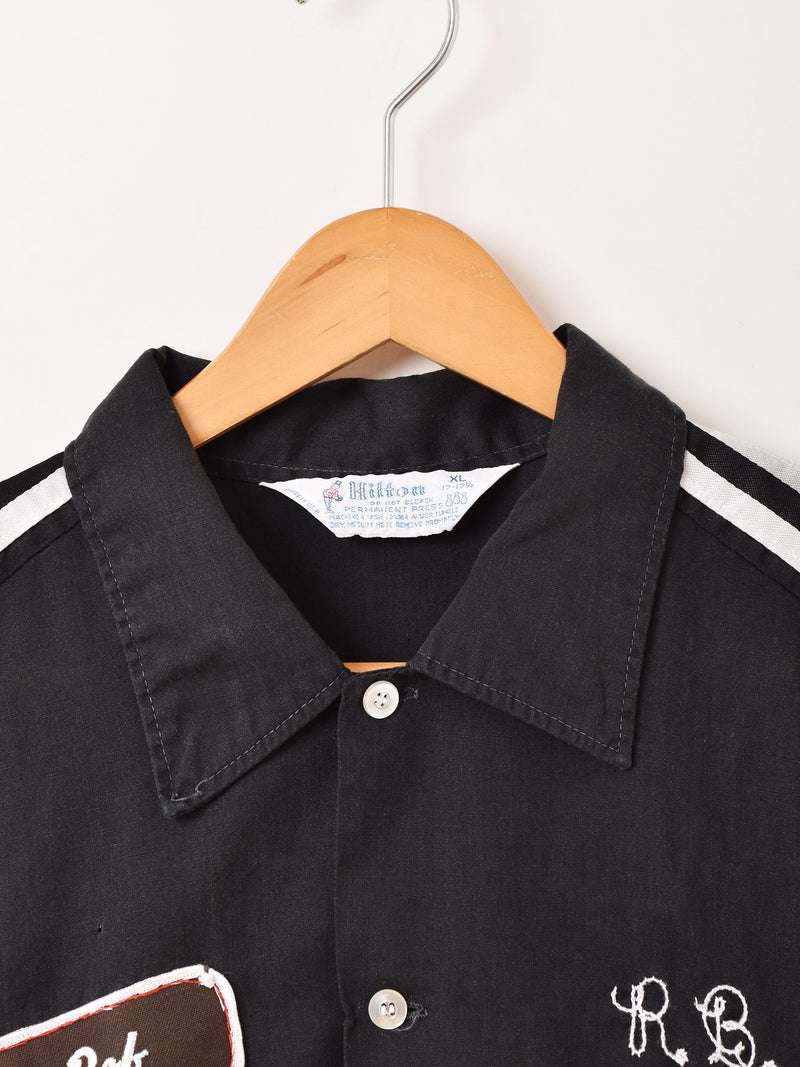 Made in USA 70's "Hilton" 半袖 刺繍 ボウリングシャツ