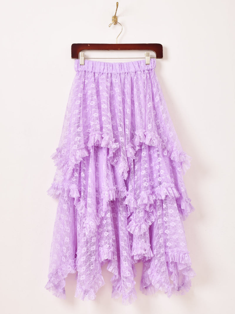 3色展開】Emerald Motel レース ランダムフリル スカート – 古着屋Top