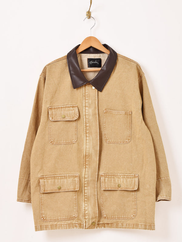 2色展開】Meridian レザーカラー デニムジャケット – 古着屋Top of the