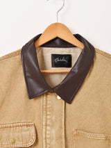 【2色展開】Meridian レザーカラー デニムジャケット