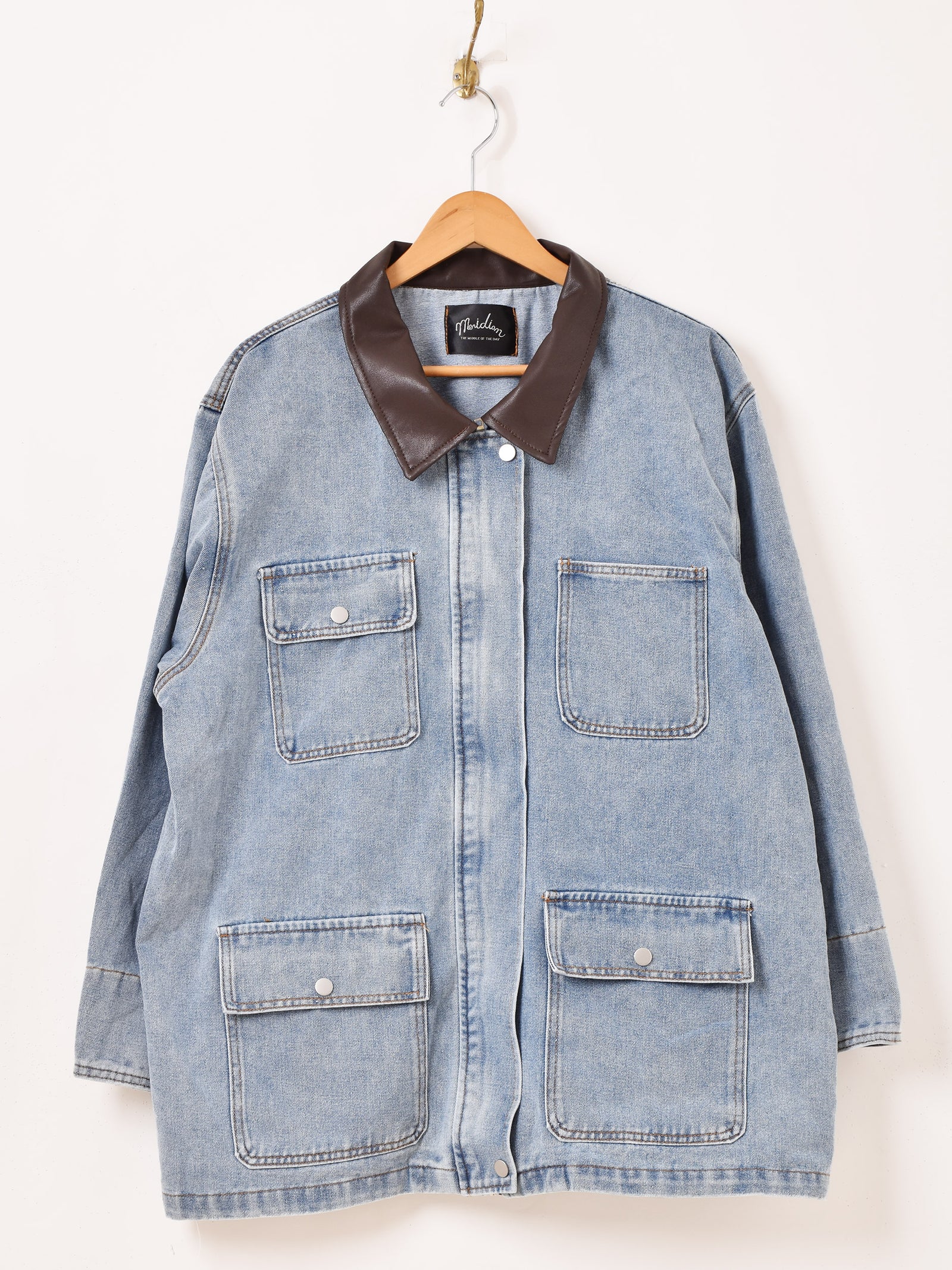 2色展開】Meridian レザーカラー デニムジャケット – 古着屋Top of the