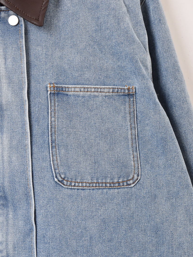 2色展開】Meridian レザーカラー デニムジャケット – 古着屋Top of the