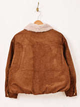 【2色展開】Meridian ボアカラー フェイクスエード ジャケット