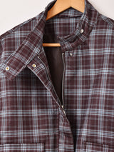 【2色展開】Elcamino チェック柄 フェイクスエード ショートブルゾン