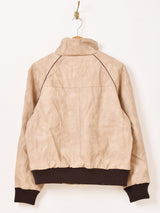 【2色展開】Meridian リブ フェイクレザージャケット