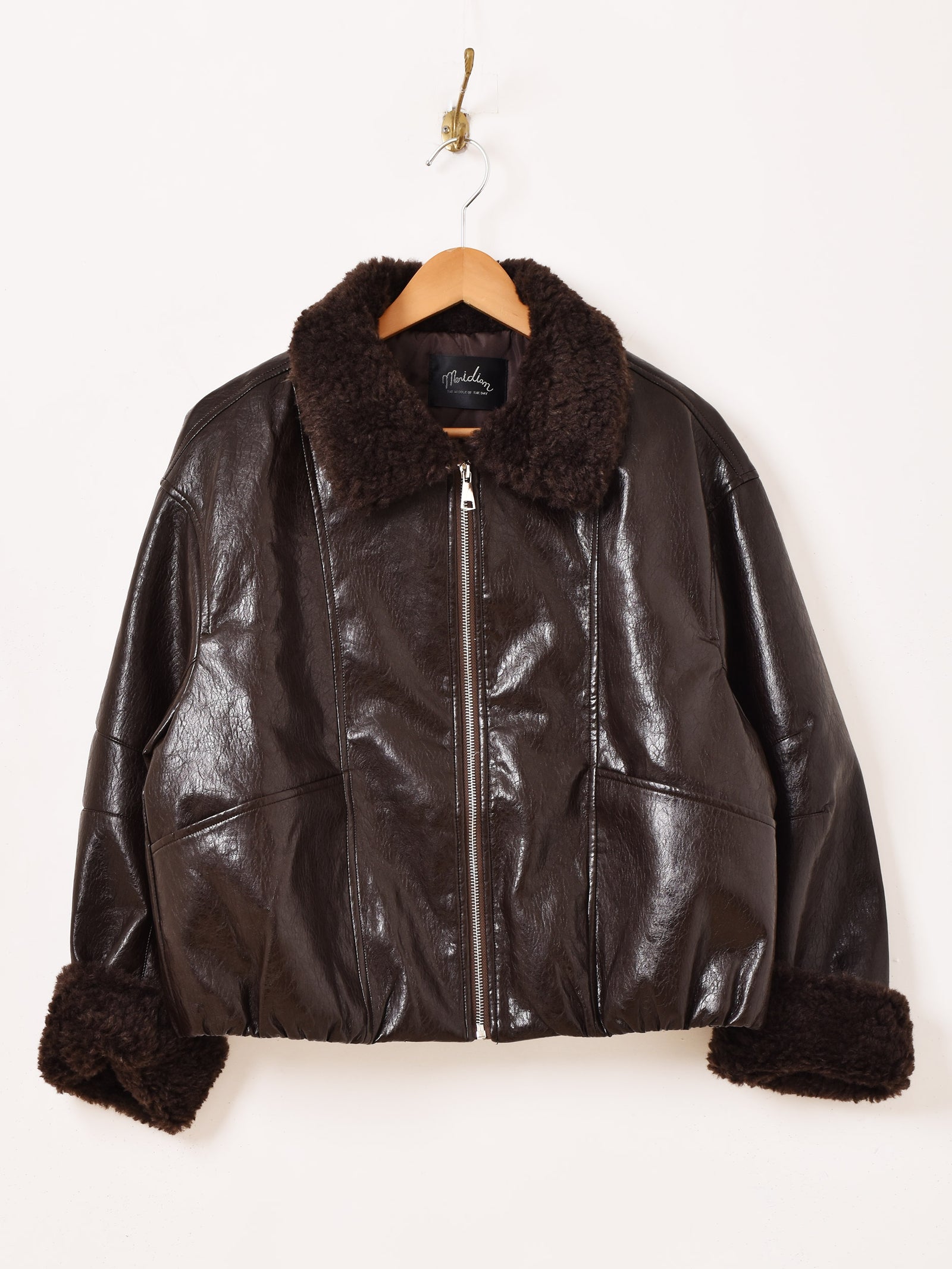 2色展開】Meridian ボアカラー フェイクレザージャケット – 古着屋Top