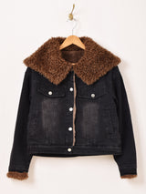 【2色展開】Elcamino ビッグファーカラー デニムジャケット