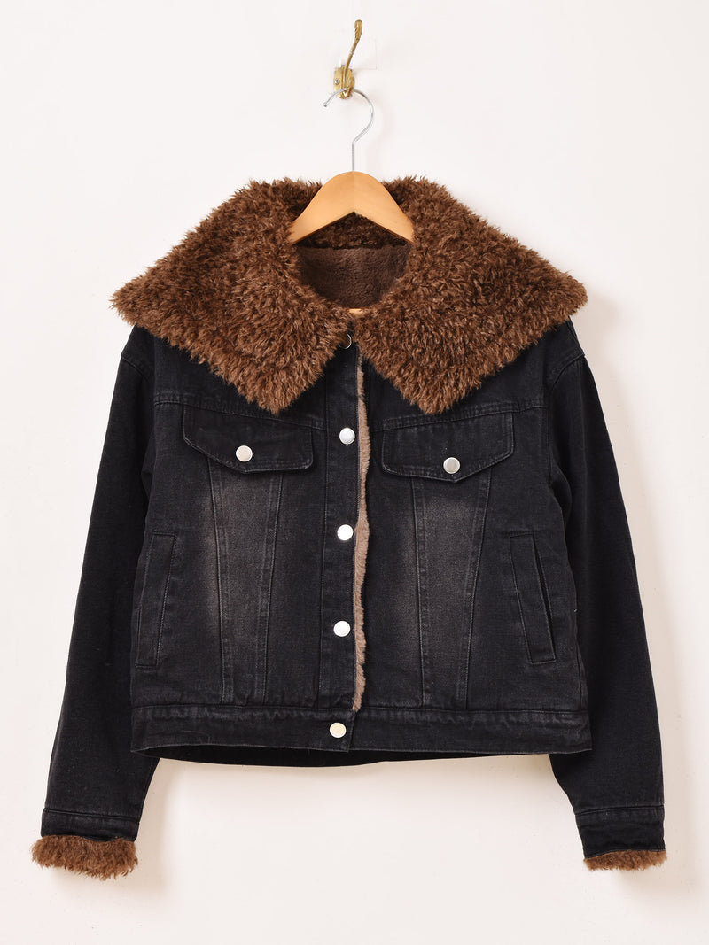2色展開】Elcamino ビッグファーカラー デニムジャケット – 古着屋Top