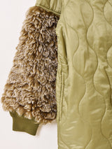 切り替えデザイン ミリタリー キルティングコート