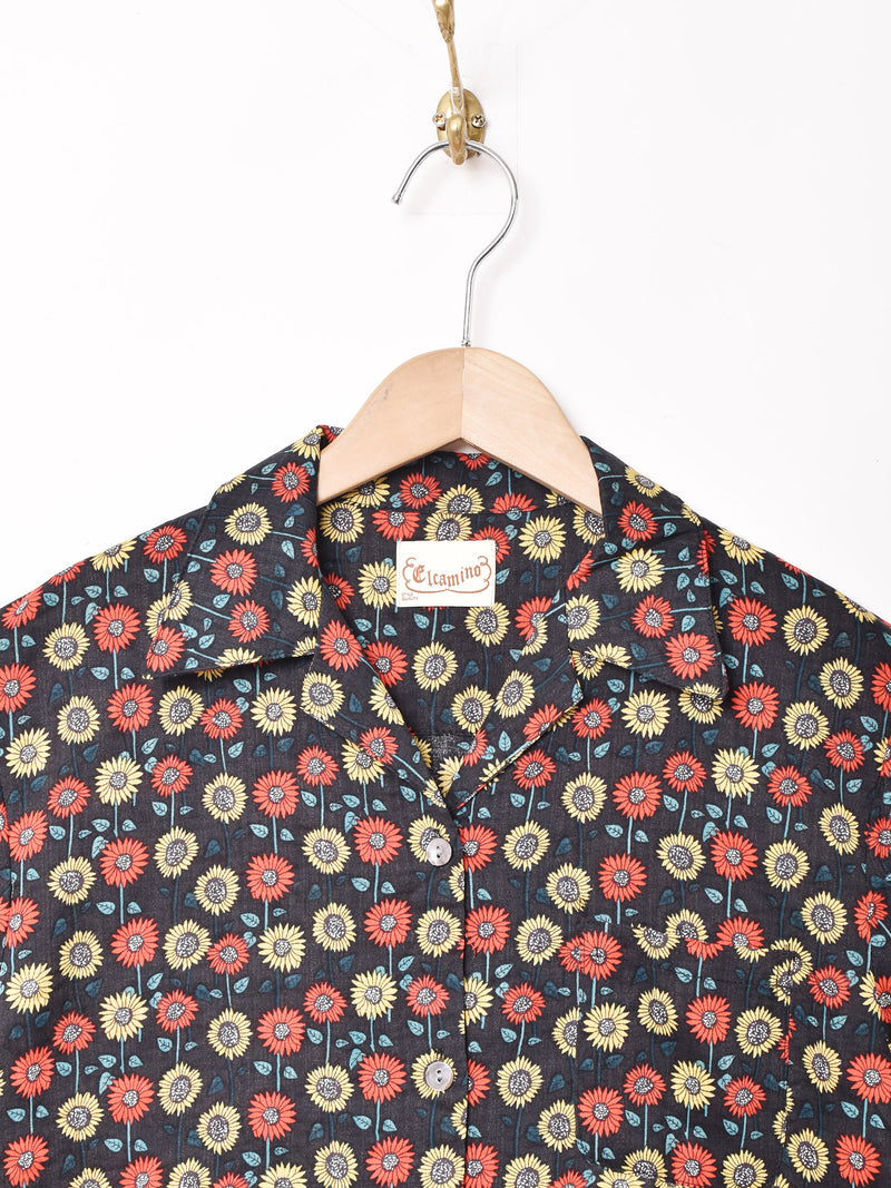 【2色展開】Elcamino サンフラワー オープンカラー 半袖シャツ