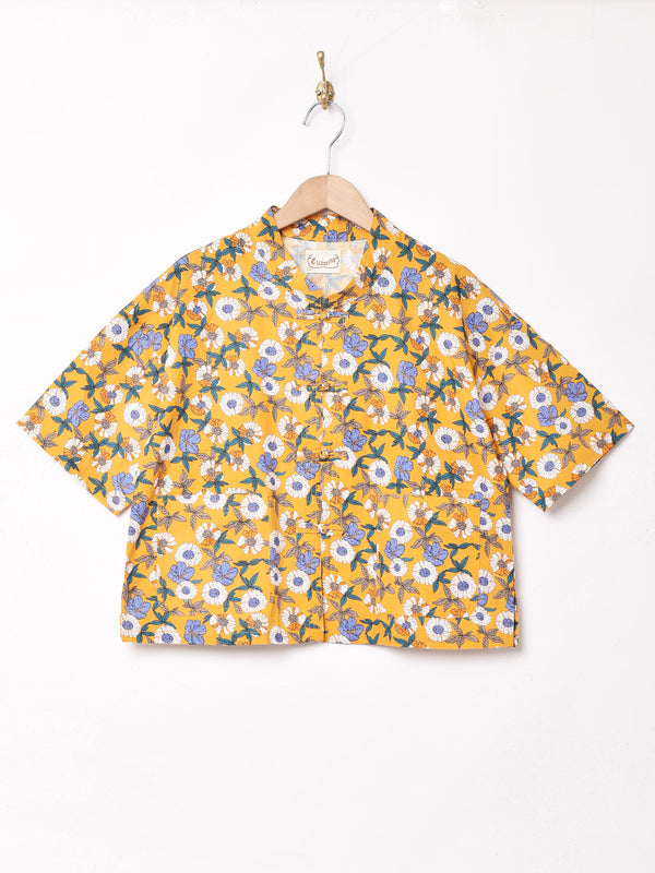 【2色展開】Elcamino 花柄 チャイナデザイン 半袖シャツ
