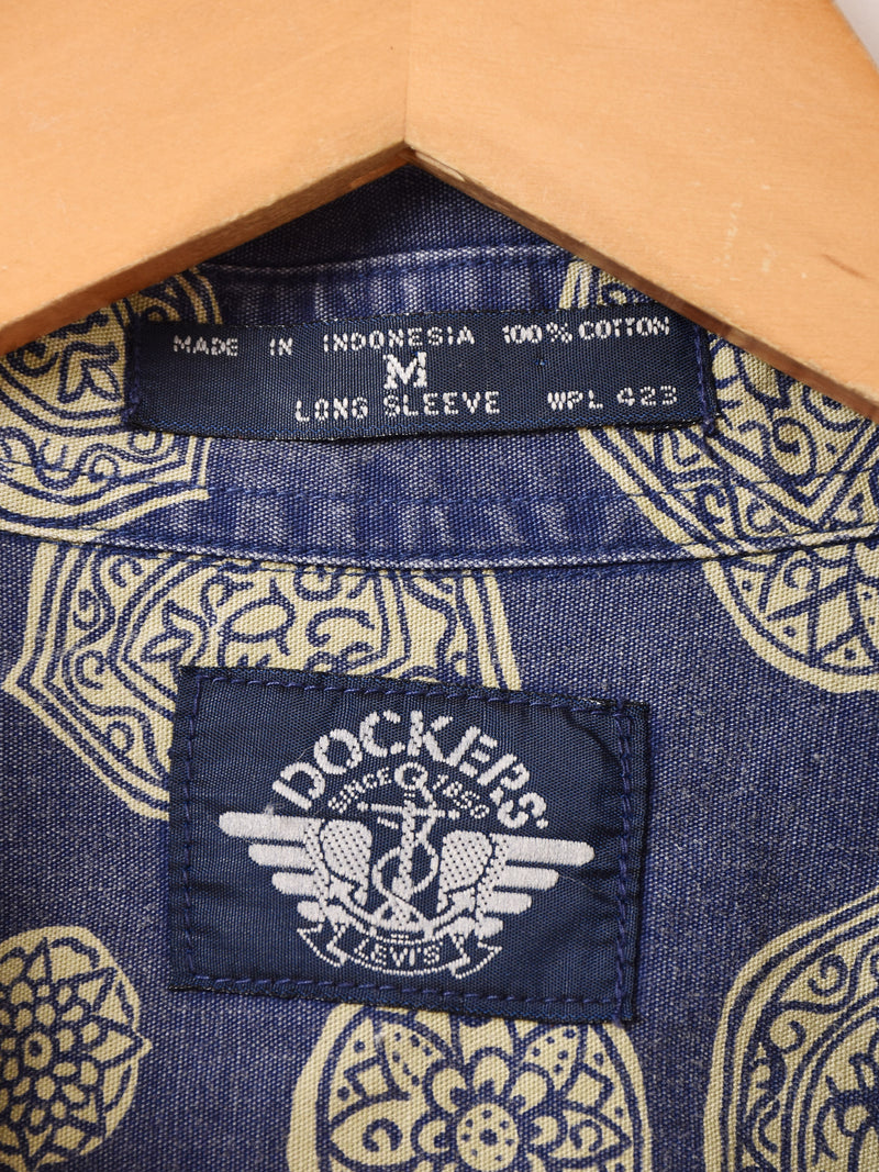 90's〜 DOCKERS 総柄 長袖シャツ