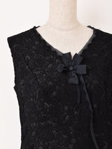 ブラックレース ドレス 2ピースセットアップ