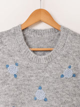 【2色展開】Meridian フラワー刺繍 ニットベスト