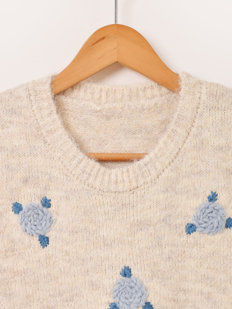 【2色展開】Meridian フラワー刺繍 ニットベスト