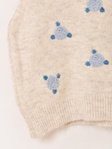 【2色展開】Meridian フラワー刺繍 ニットベスト