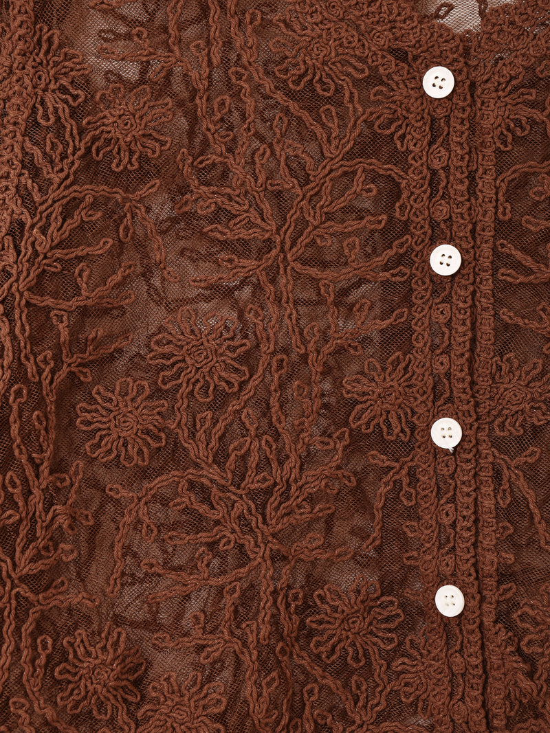 Meridian 刺繍 チュールカーディガン