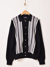 【3色展開】Backers 襟付き ストライプ カーディガン