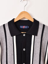 【3色展開】Backers 襟付き ストライプ カーディガン