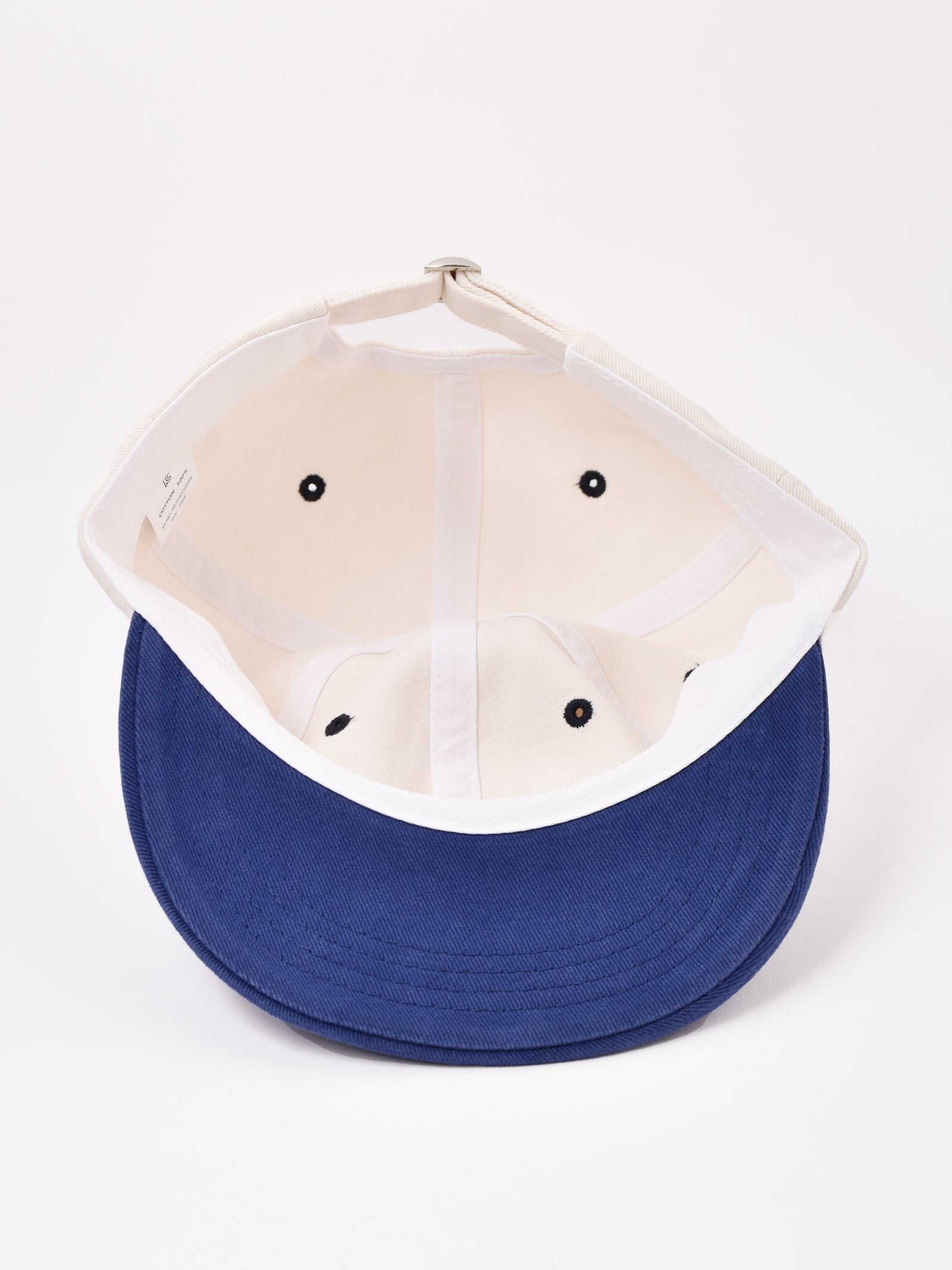 S刺繍キャップ ホワイト/ネイビー 刺繍入り キャップ 「SUNSET NEVER BORING」 – 古着屋Top of the Hill