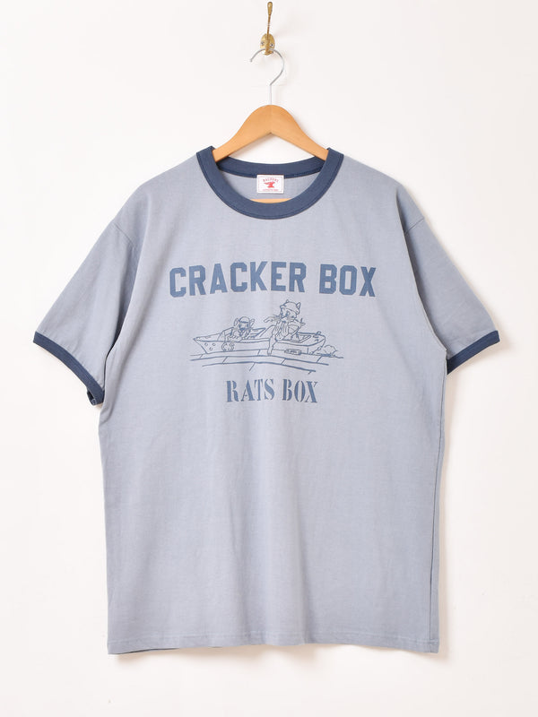 Backers プリント リンガーTシャツ「CRACKER BOX」