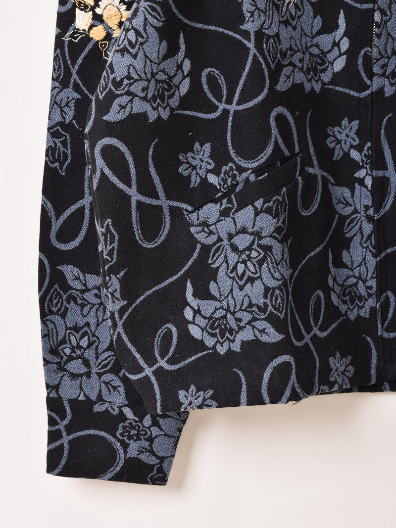 2色展開】 花柄 ゴブラン織り ベトジャンタイプ ジャケット – 古着屋