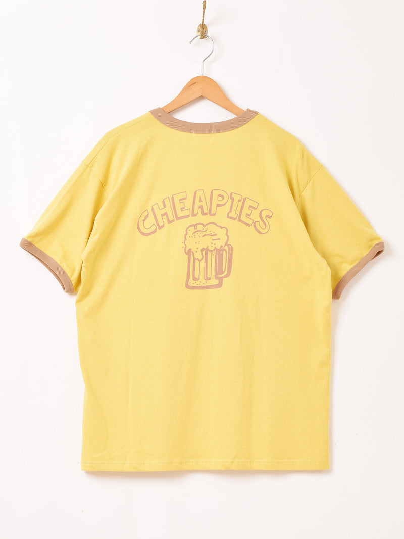 Backers プリント リンガーTシャツ「CHEAPIES」