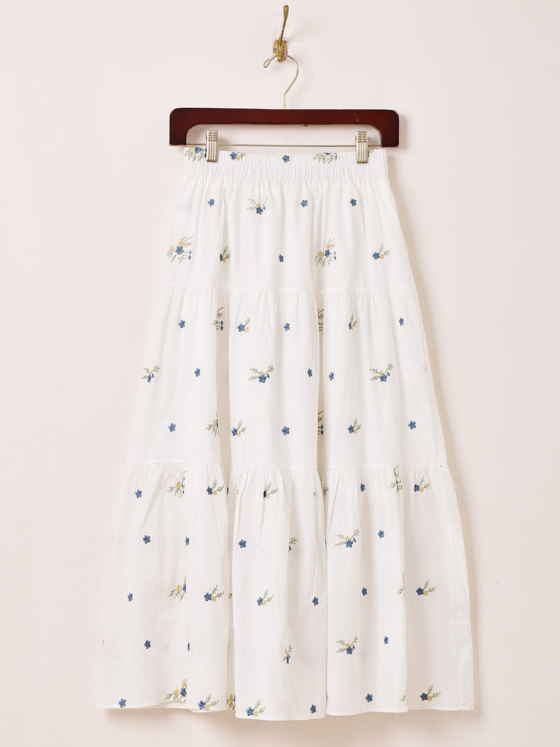 4色展開】Meridian フラワー刺繍 ロングスカート – 古着屋Top of the