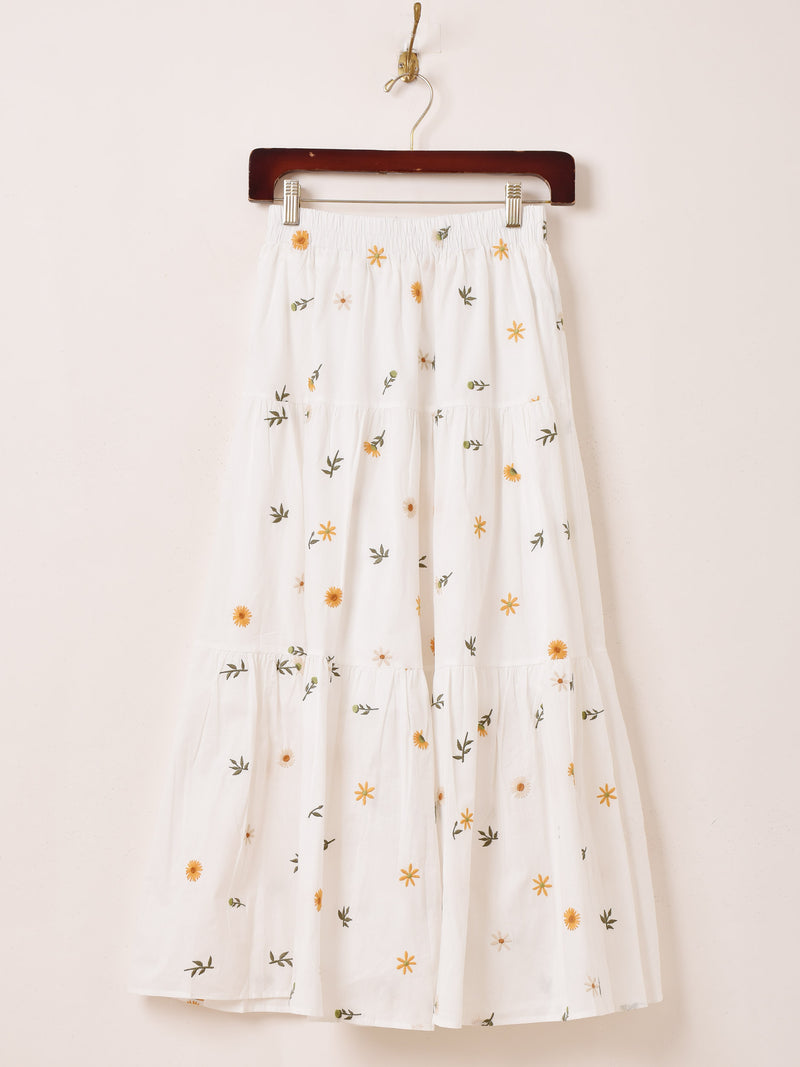 4色展開】Meridian フラワー刺繍 ロングスカート – 古着屋Top of the