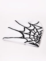 【2色展開】スパイダーウェブ柄 ニットキャップ
