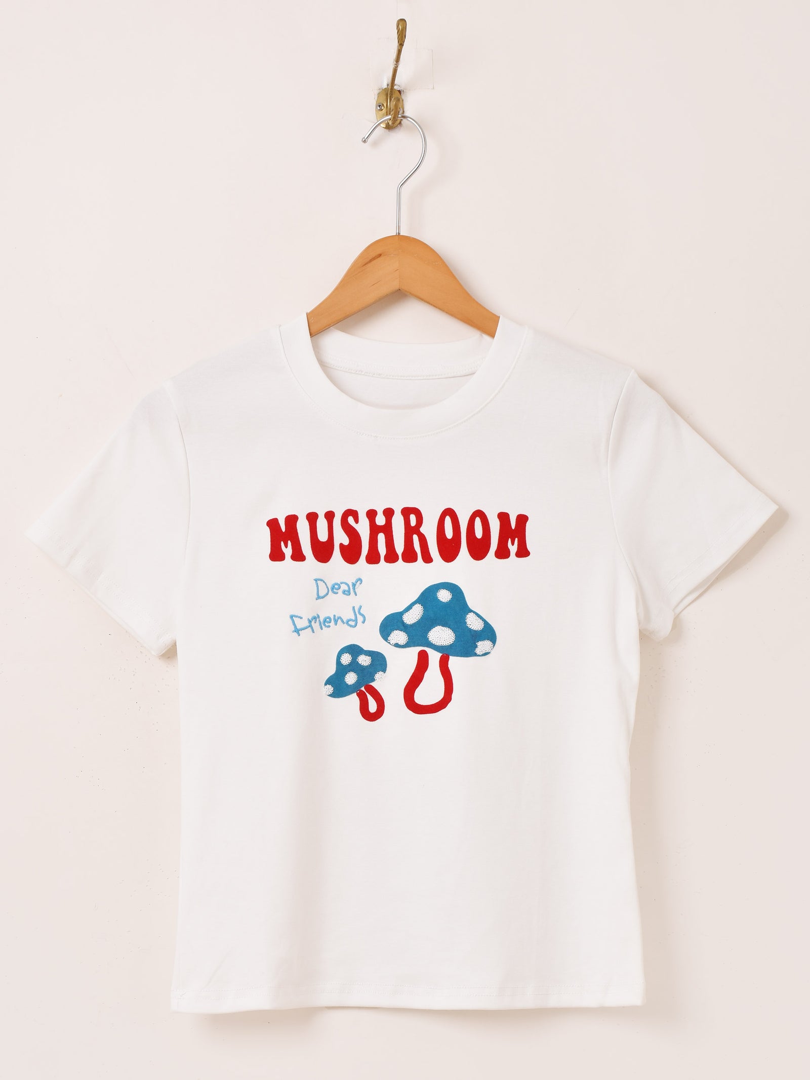 【mushroom購入】DARLINGTON RACEWAY フロッキープリント フロッキープリント Tシャツ「MUSHROOM」 – 古着屋Top of the Hillの
