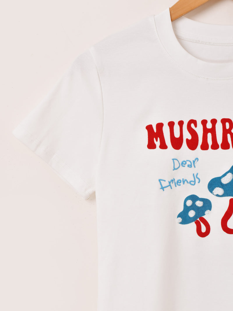 フロッキープリント Tシャツ「MUSHROOM」 – 古着屋Top of the Hillの