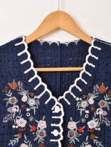 【2色展開】Elcamino フラワー刺繍 クロシェベスト