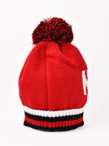 【2色展開】ポンポン付き ロゴ ニットキャップ「NEW YORK」