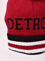 【3色展開】ポンポン付き ロゴ ニットキャップ「DETROIT」