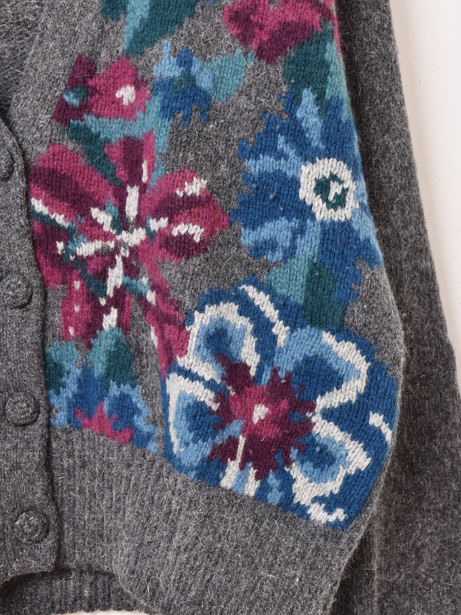 花柄 ショート Vネック カーディガン – 古着屋Top of the Hillのネット