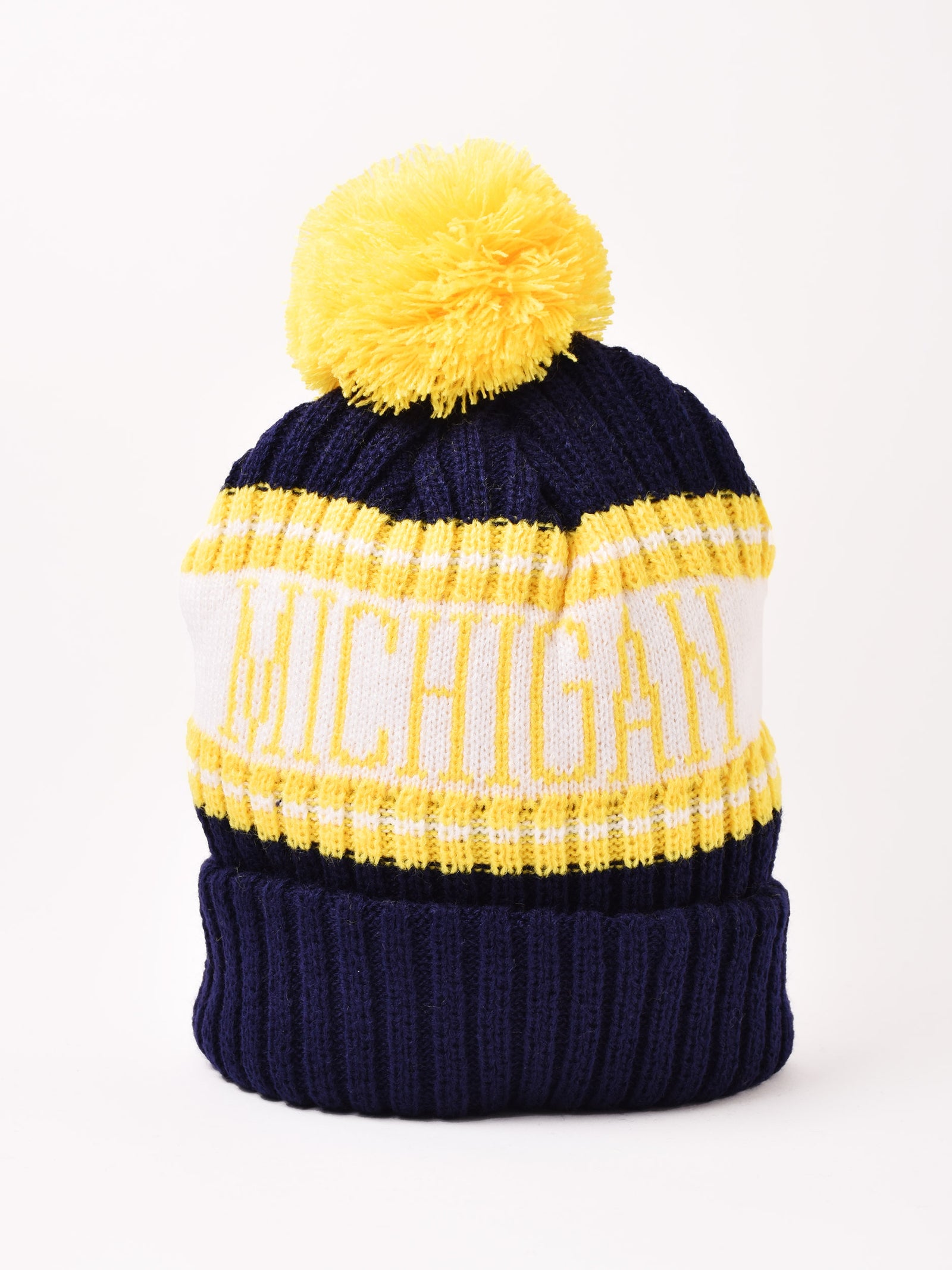 2色展開】ポンポン付き ロゴ ニットキャップ「MICHIGAN」 – 古着屋Top