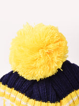 【2色展開】ポンポン付き ロゴ ニットキャップ「MICHIGAN」
