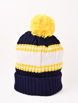 【2色展開】ポンポン付き ロゴ ニットキャップ「MICHIGAN」
