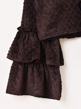 【2色展開】Meridian ミンキードット ラッフルスリーブ 長袖ブラウス