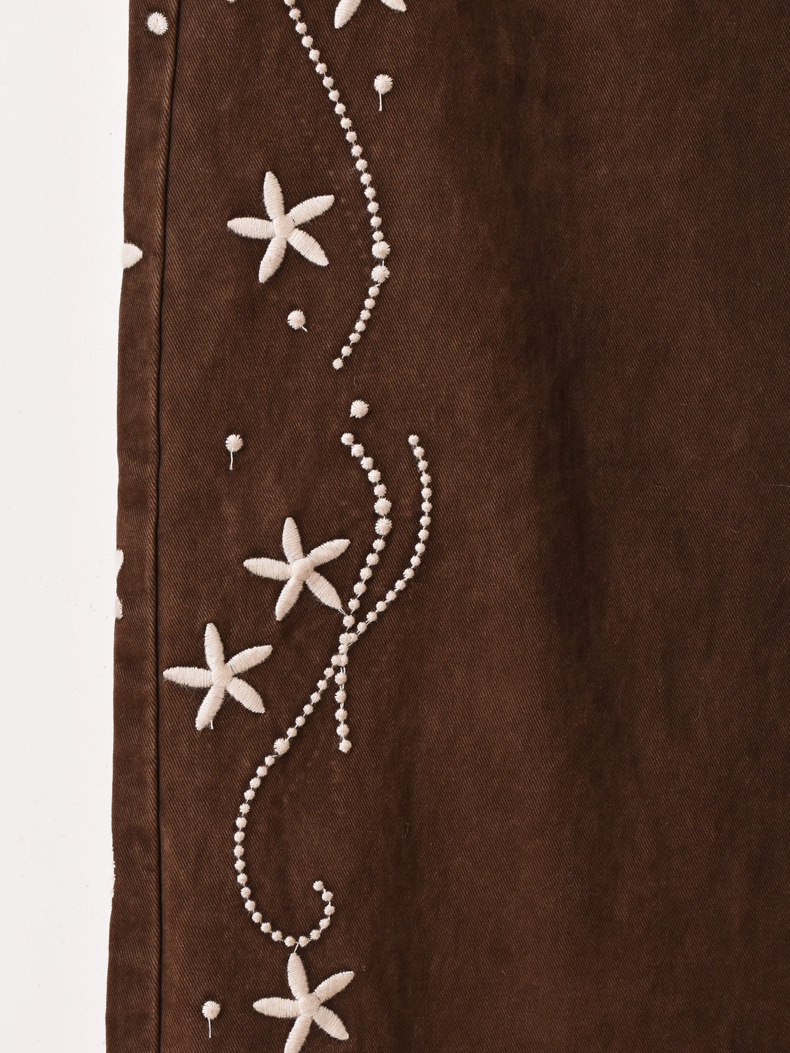 Meridian 刺繍 ブラウンカラー ワイドパンツ – 古着屋Top of the Hill