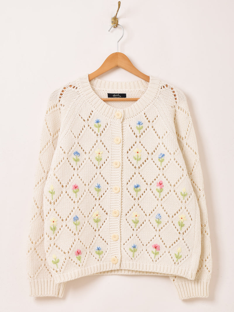 2色展開】Meridian フラワー刺繍 カーディガン – 古着屋Top of the 