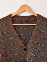 【2色展開】Meridian ラインデザイン ファー カーディガン