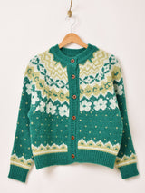 【2色展開】Meridian フェアアイル柄 カーディガン