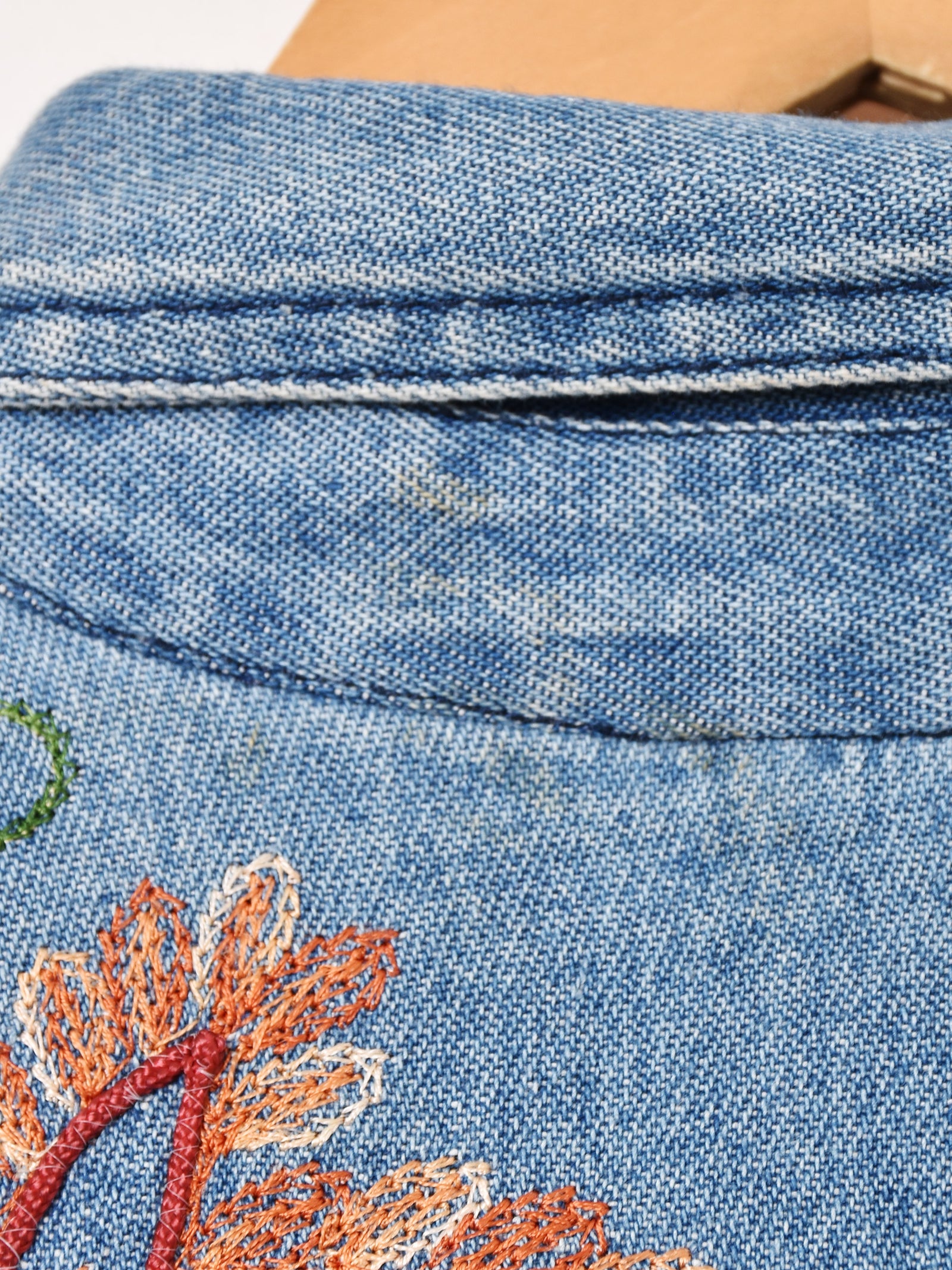 花 刺繍 パッチ デニムジャケット – 古着屋Top of the Hillの