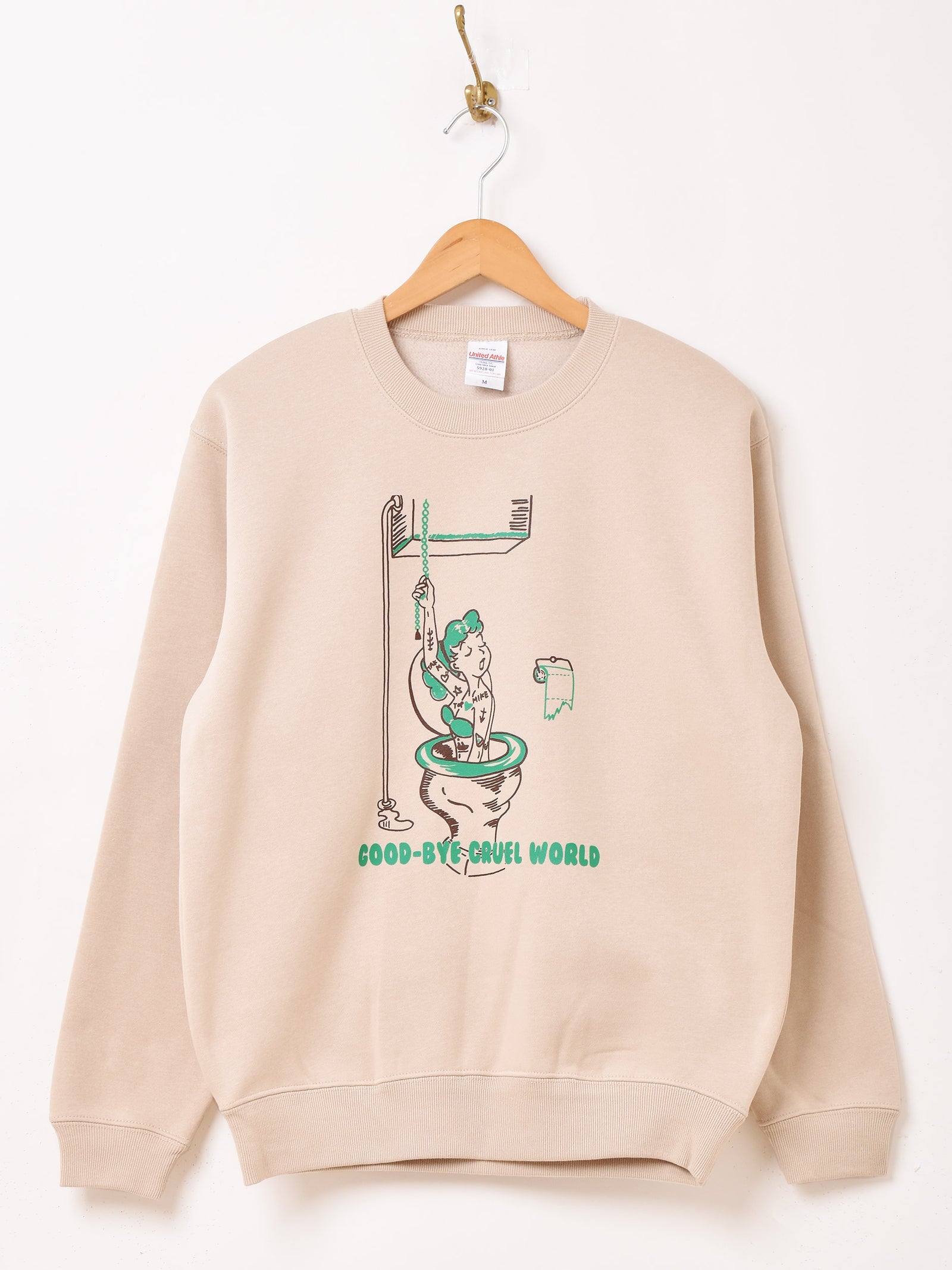 2色展開】 プリント スウェットシャツ「GOOD-BYE CRUEL WORLD」 – 古着 