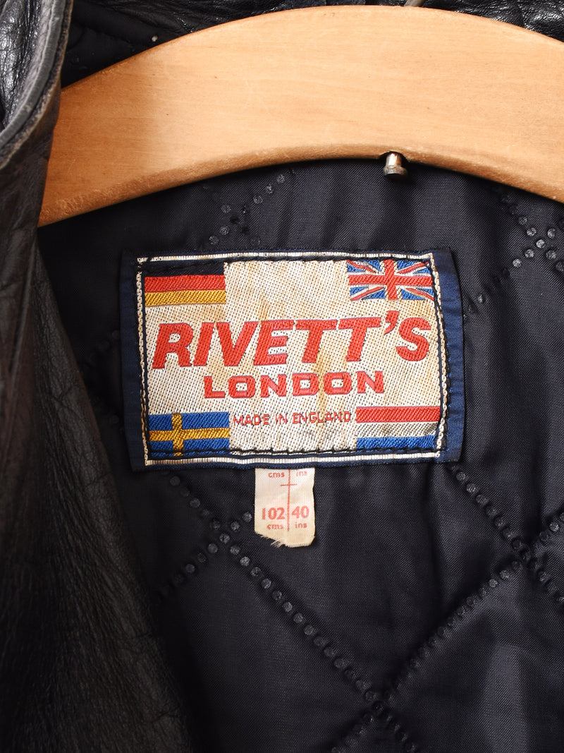 イギリス製 70’s〜 ”RIVETT'S LONDON” Leather Double Riders Jacket